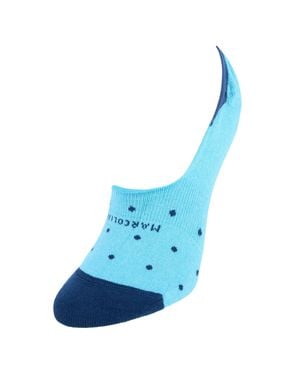 Marcoliani Polka Dot Invisible Touch Liner Sock - Blue