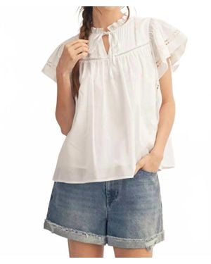 Jodifil Angel Whisper Ruffle Lace Top - White