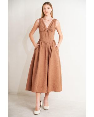 TRUEDAMES Earthbound Charm Woven Midi Dress - Multicolor