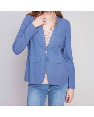 Charlie b Linen Blazer - Blue