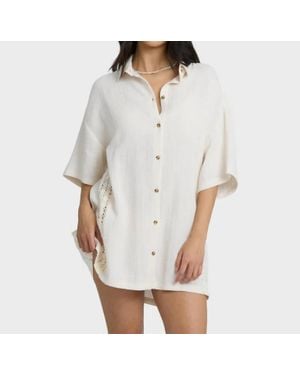 Billabong Feelin Fine Mini Shirt Dress - White