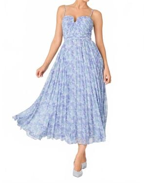 Astr Bayley Pleated Maxi Dress - Blue