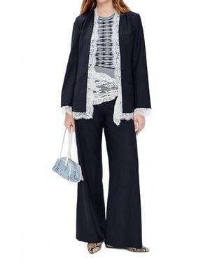 Sea Fiora Tropical Wool Pants - Blue