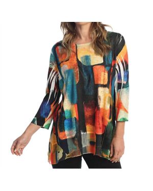 Jess & Jane Tucson Chiffon Hem Top - Blue