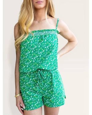 Sadie & Sage Sun Escape Smocked Romper - Blue