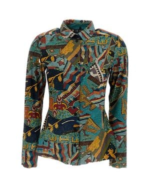Irie Multicolor Button-Down Shirt With Classic Collar - Green