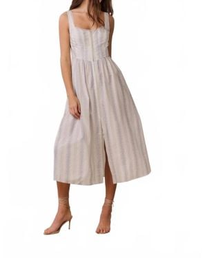 LoveShackFancy Majory Cotton Bustier Midi Dress - Multicolor