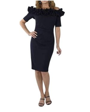FRANK LYMAN Off The Shoulder Cocktail Dress - Blue