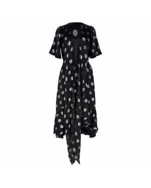 Diane von Furstenberg Sareth Polka Dot Midi Dress - Black