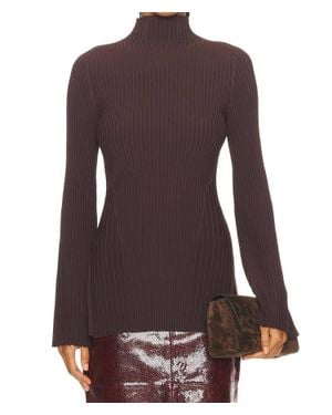 Adam Lippes Gia Long Sleeve Knit Top - Purple