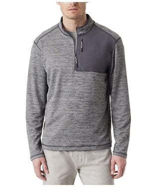 BASS OUTDOOR Top Forged Iron Slim Fit Mock Neck -Zip Pullover Mac77 - Gray