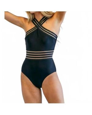 Davi & Dani Amelia Halter Neck Bathing Suit - Blue