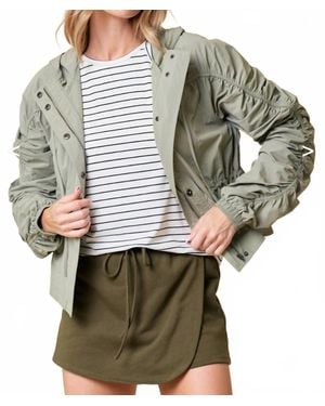 Doe And Rae Cinched Sleeve Parachute Jacket - Gray