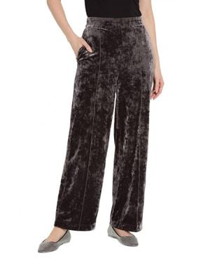 Lyssé Crushed Velvet Wide Leg Pants - Black