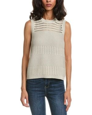 Forte Stonewash Textured Tank Sweater - Brown