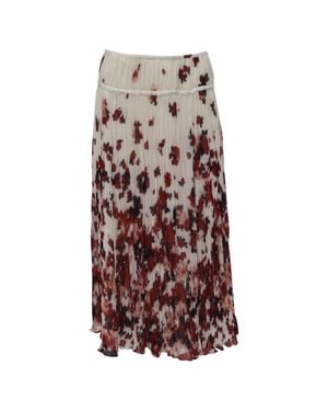 Altuzarra Kemmaren Pleated Georgette Midi Skirt - Brown
