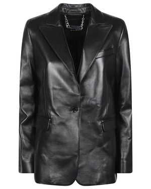 John Richmond Evosil Tailored Lambskin Leather Jacket - Black
