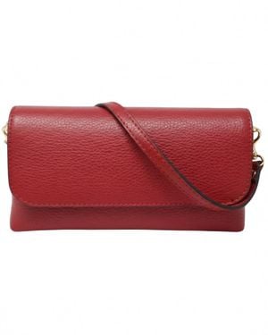 German Fuentes Leather Crossbody Clutch - Red