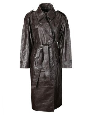 Rohe Leather Croco Coat - Black