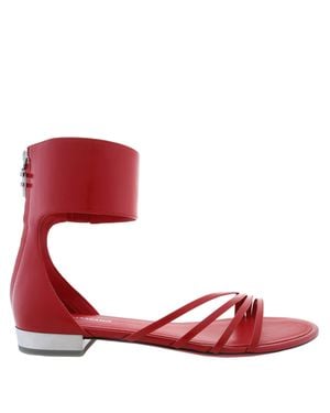 Ferragamo Ferragamo Clivia Florence Leather Flat Sandals, Size 7 C - Red