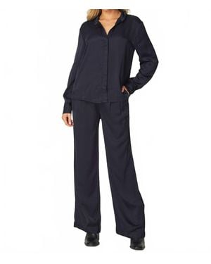 Bella Dahl Pleated Wide Leg Trouser - Blue