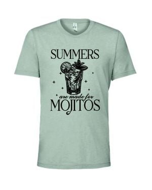 Bella Canvas Summers Are Made For Mojitos Graphic Tee - Green
