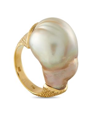 Yvel 18K 1.90Ct Diamond And Baroque Pearl Ring Mf13-112125 - Metallic