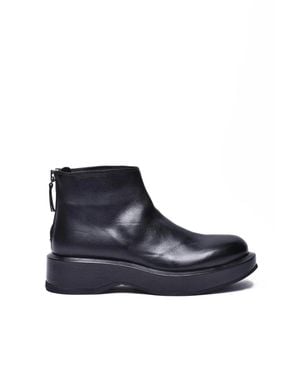 Moma Leather Ankle Boot - Blue