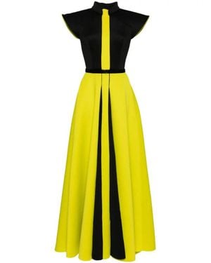 Saiid Kobeisy Neoprene Dress With Wide Shoulders - Yellow