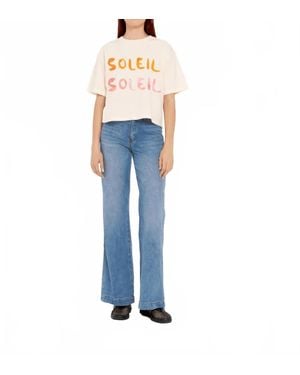 Mak Soleil Soleil Boxy Crop Vintage Tee - Blue