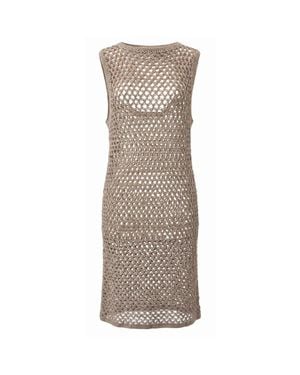 Malo Cotton Dress - Natural