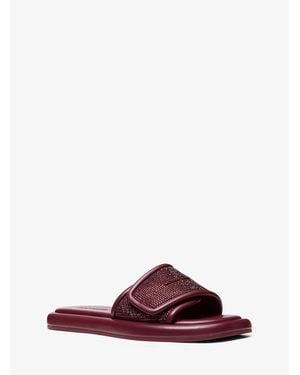 Michael Kors Suki Embellished Slide Sandal - Purple