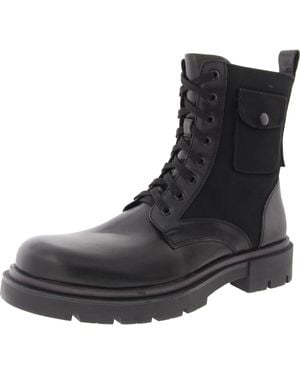 Steve Madden Racine Lace-Up Leather Combat & Lace-Up Boots - Black
