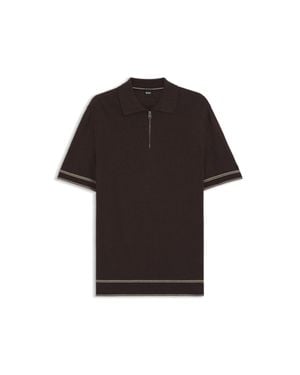 BOSS Zip-Neck Sweater - Black