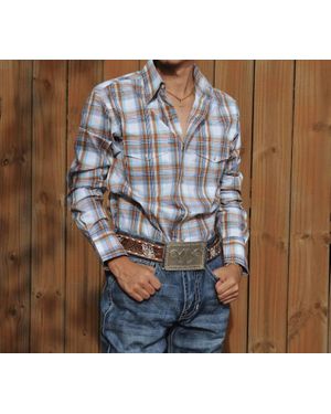 Wrangler ‚Äôs Wrinkle Resist Long Sleeves - Blue