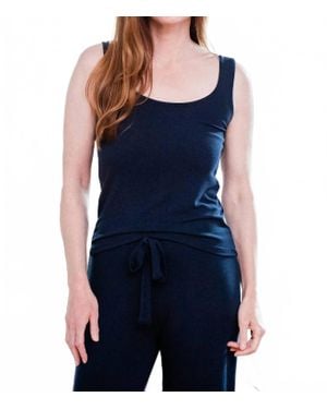 YALEA Claire Bamboo Sweater Tank Top - Blue