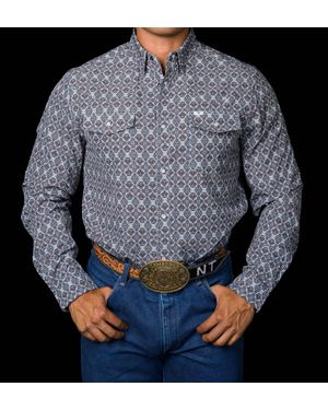 Farrell The Connor Long Sleeve Snap Shirt - Gray