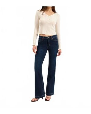 DAZE Heart Breaker Mid Rise Flare Jeans - Blue
