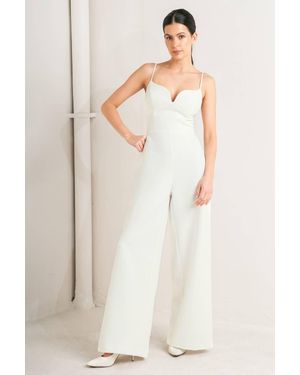 TRUEDAMES Pristine Edge Woven Jumpsuit - Natural