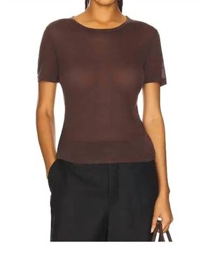 Anine Bing Sylvie Short Sleeve Tee - Brown
