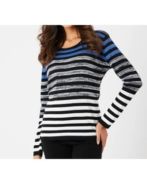 French Kyss Stripe Scoop Neck Top - Blue