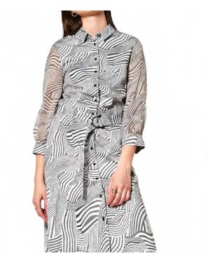 DESOTO Kora Midi Shirtdress - Gray