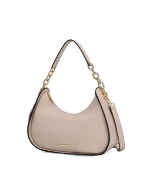 MKF Lottie Vegan Leather Hobo Handbag Half Moon By Mia K - Gray