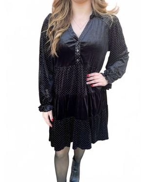 Umgee Jude Rhinestone Mini Dress - Black
