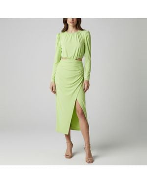 Self-Portrait Jersey Cut Out Midi Dress - Green