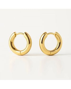 Eklexic Chunky Huggie Hoop Earrings - Metallic
