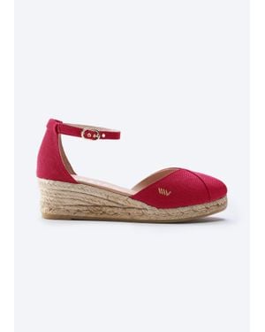 VISCATA Formiga Limited Edition Canvas Espadrille Wedges - Red