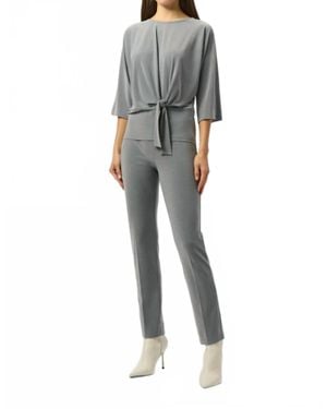 Joseph Ribkoff Silky Knit Straight Leg Pull-On Pants - Gray