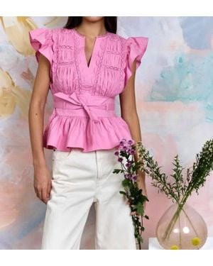 LOVE THE LABEL Madelyn V-Neck Top - Pink