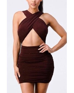 Privy Crossover Mini Dress - Black